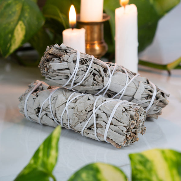 Bundle - Essential Oil Roller Blend - Anxiety Blend + Organic California White Sage Smudge Wand