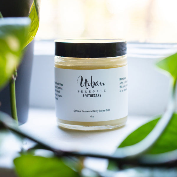 Sensual Rosewood Body Butter Balm natural skincare by Urban Serenité Apothecary
